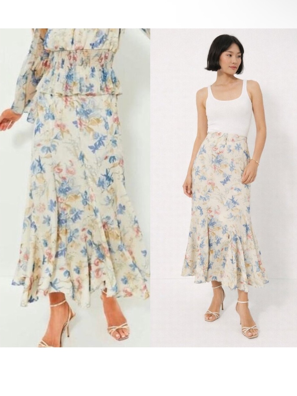 $298 Retail Tuckernuck Cosmos Floral Mallory Skirt